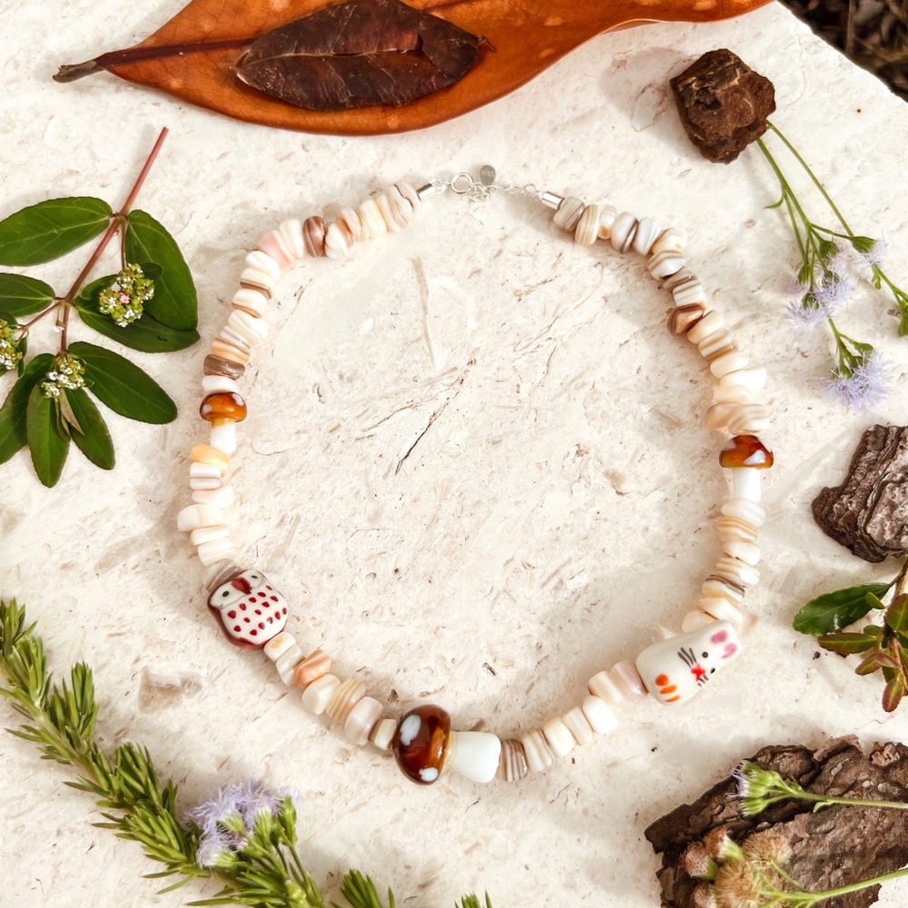 🤎Forest  day- new - Beautiful necklace for girl 3-8 years 🍄Hand Made by Me